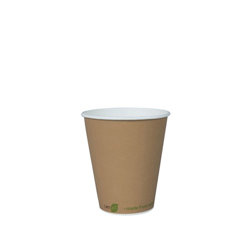 I AM ECO SINGLE WALL CUP 355ML BROWN 1000/CTN 12OZ