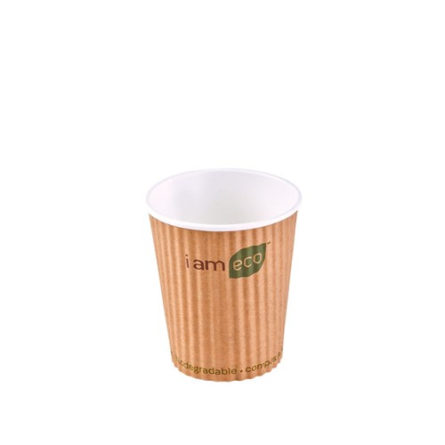 RIPPLE WRAP CUP 240ML BROWN I AM ECO 1000/CTN 8OZ