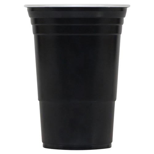 Plastic Stadium Cup Black 425ml Certified