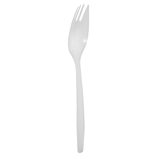 SPORK SPLAYD PLASTIC WHT 100/PKT (40)