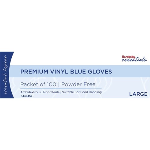 Vinyl Gloves Powder Free Blue Large