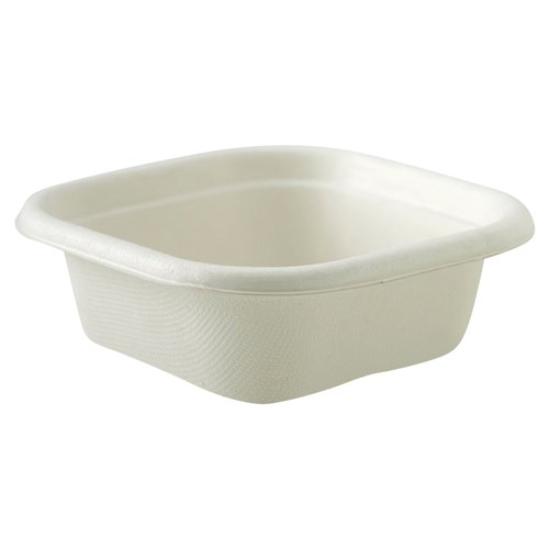 Biocane Takeaway Container Square White 130x130x45mm 280ml