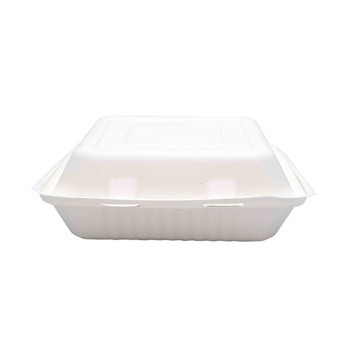 Sugarcane Clam Three Compartment White 229mm