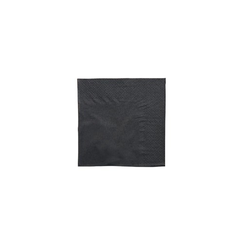 Paper Cocktail Napkin Black 1/4 Fold 240x240mm