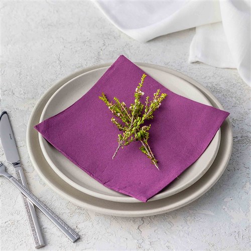 Lisah Quilted Paper Dinner Napkin Aubergine 1/4 Fold 380x380mm