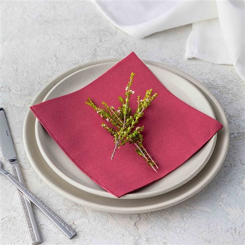 Lisah Quilted Paper Dinner Napkin Burgundy 1/4 Fold 380x380mm