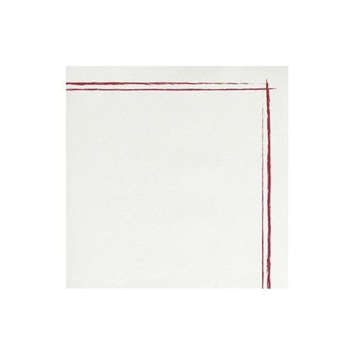 Lisah Quilted Paper Dinner Napkin White/ Burgundy 1/4 Fold 380x380mm