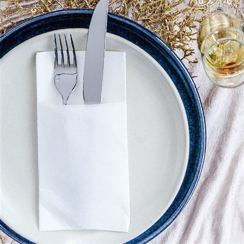 Dinner Napkin Pocket Fold White 400mm