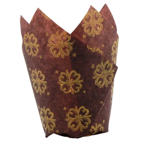 Muffin Wrap Tulip Printed Brown 30mm