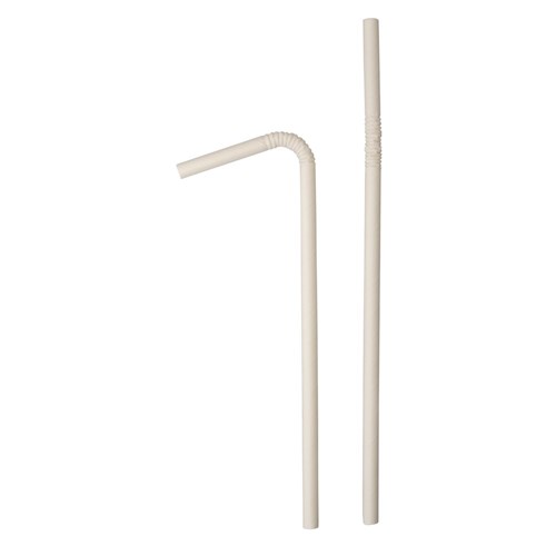 Flexible Paper Straw White