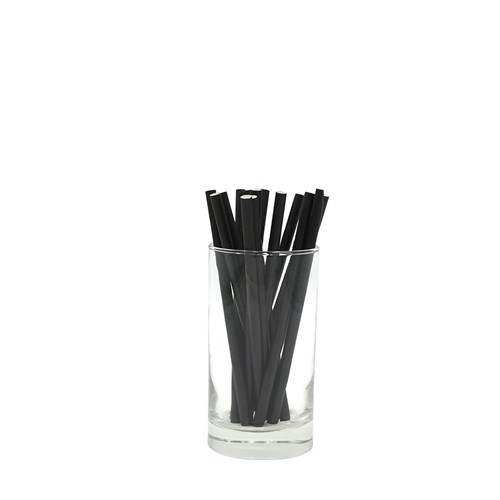 Paper Straw Cocktail Black