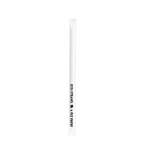 Paper Straw Jumbo White Wrapped