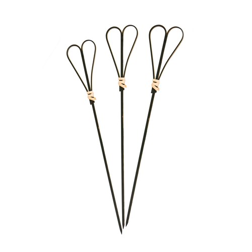 Bamboo Heart Skewer Black 100mm