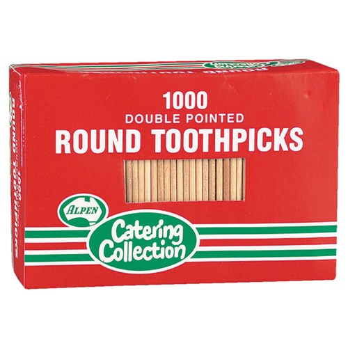 TOOTHPICK WOOD DBL ENDED 1000/PKT (12)