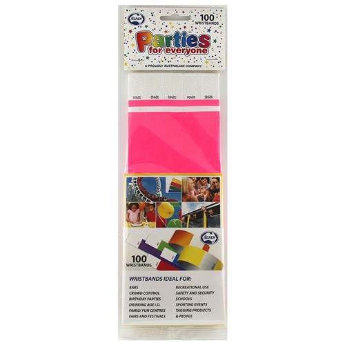 Tyvek Wristbands Pink