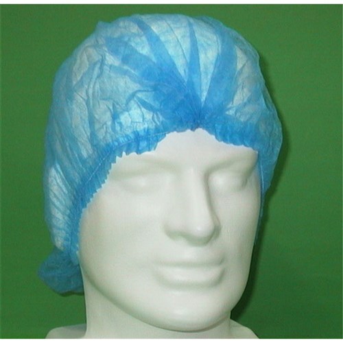 Cap Disposable Bouffant Blue Crimped 530mm