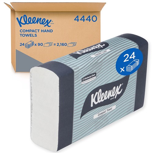 Compact Paper Hand Towel White 90/Sheets 295x190mm Kleenex