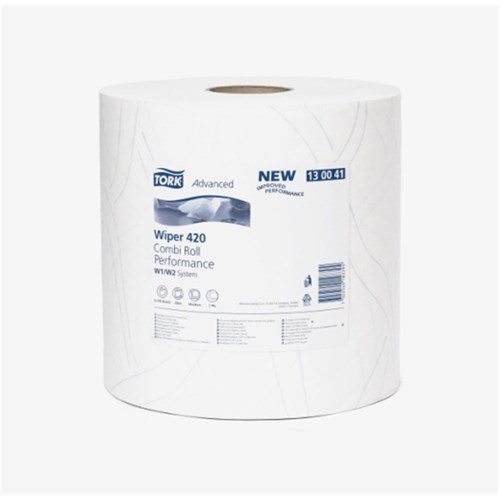 TORK COMBI ROLL WIPER WHT 2PLY 34X23CM 750SH 2/CTN