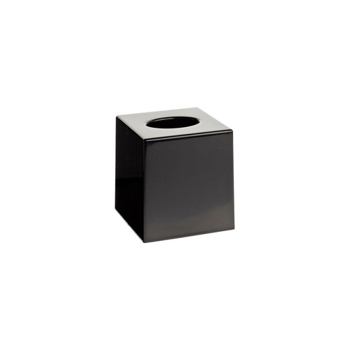 Plastic Tissue Box Cover Square Black