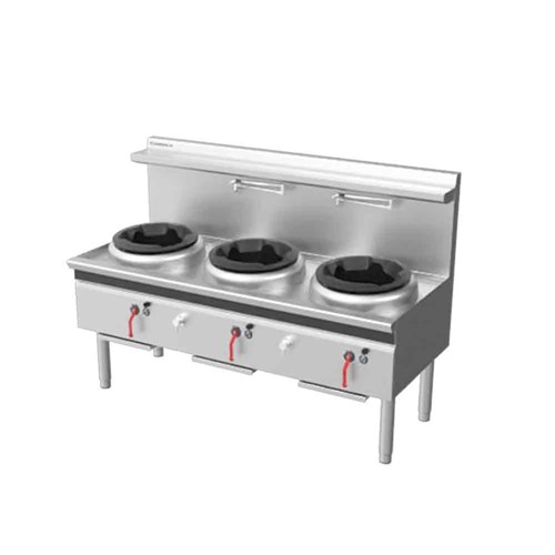 WOK DECK GAS W/LESS 3 BURNER CW3H-CDD 1800X800X1280MM