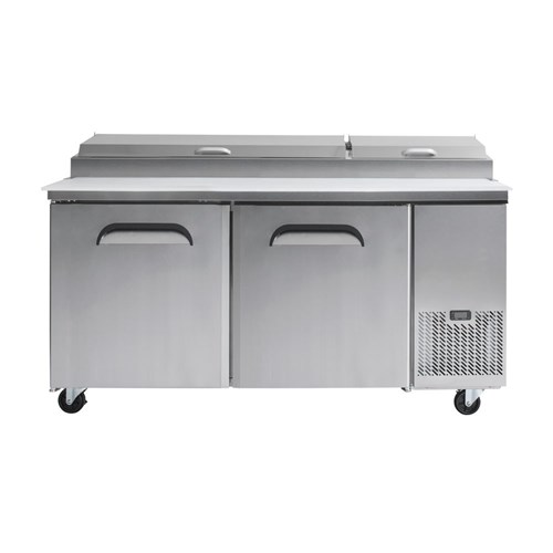 Bromic 2 Door Preparation Fridge Stainless Steel 572L PP1700