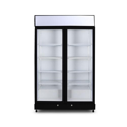 Bromic 2 Glass Door Upright Fridge 960L Black GM1000LB