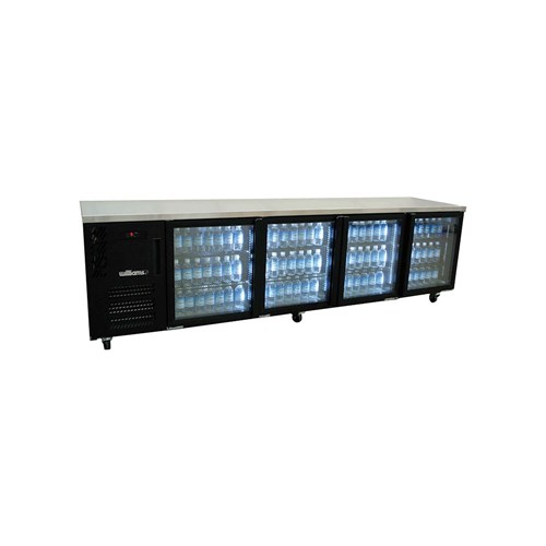 Williams Undercounter 4 Glass Door Fridge Black 760L HB4UGB