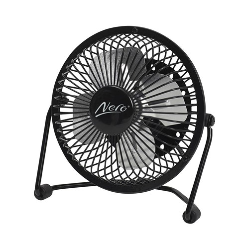 Nero Mini Desk Fan USB Powered Black 150mm