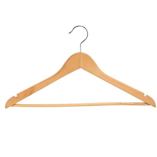 Hanger Wooden with Metal Hook Natural 440mm