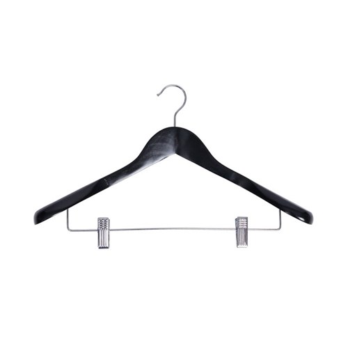  Wood Wide Shoulder Coat Hanger Black 60mm