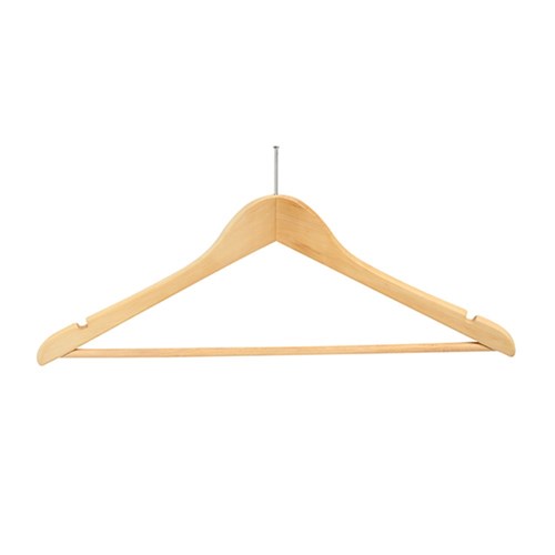 COAT HANGER PILFERPROOF MALE WOODEN BUDGET CLIP NOT INC(100