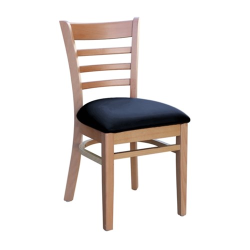 FLORENCE CHAIR NATURAL BLK VINYL SEAT