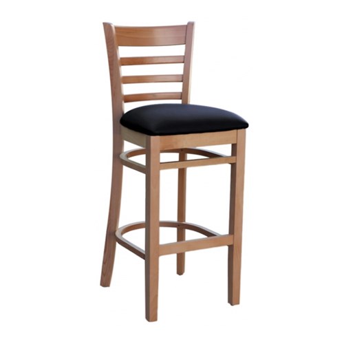 FLORENCE BAR STOOL NATURAL BLK VINYL SEAT BLK