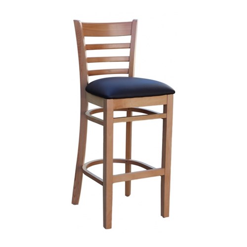 FLORENCE BAR STOOL NATURAL CHOCOLATE VINYL SEAT