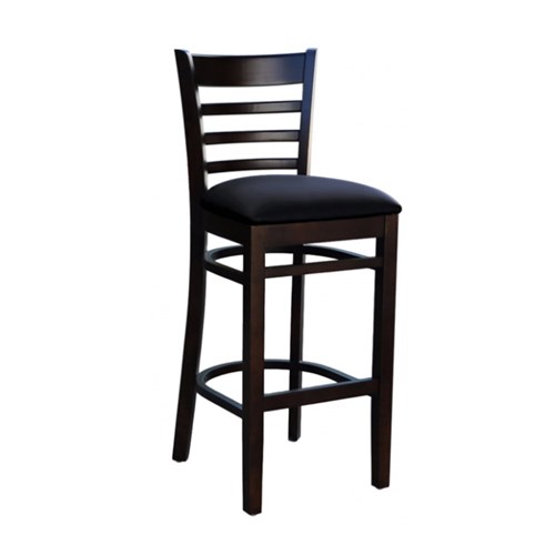 FLORENCE BAR STOOL CHOCOLATE BLK VINYL SEAT