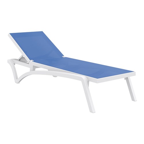 Pacific Sunlounger Wht/Blue