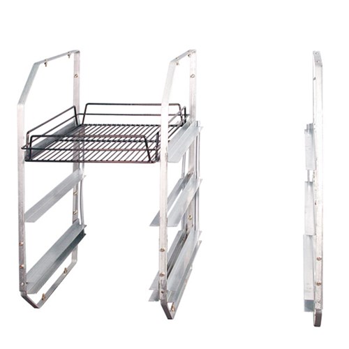 UNDER BAR RACK LEFT HAND ZINC PLATED STEEL 3 TIER