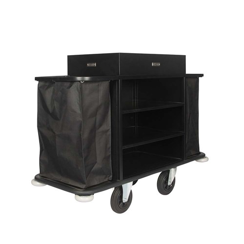 Housekeeper Service Trolley Black 1460mm