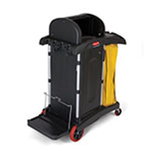 High Security Janitor Cart Locking Cabinet Black