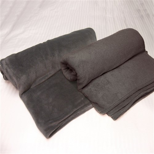 Fleece Blanket King Single Charcoal 2000mm Polesy