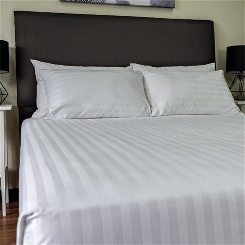 Satin Stripe Top Sheet White King