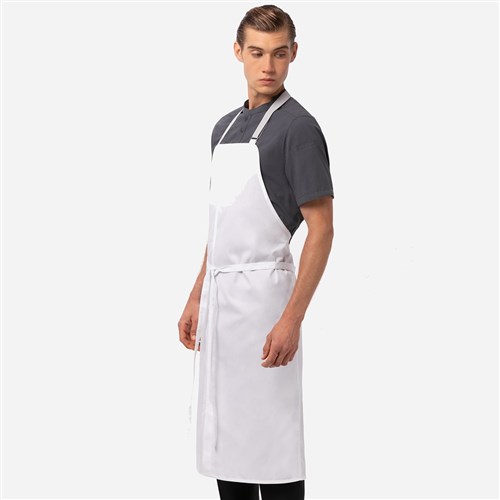 Brio Chef's Bib Apron with Pocket White