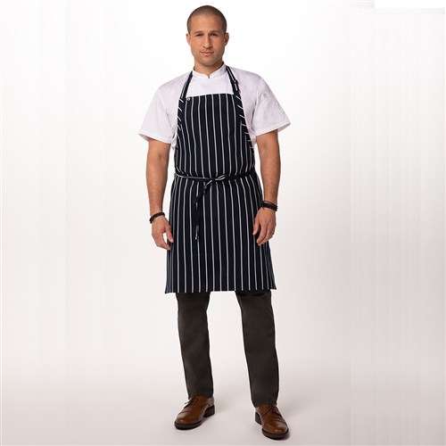 Chalkstripe Bib Apron Navy Small 860x680mm