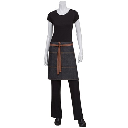 BISTRO 1/2 APRON MEMPHIS BLK 480X720MM