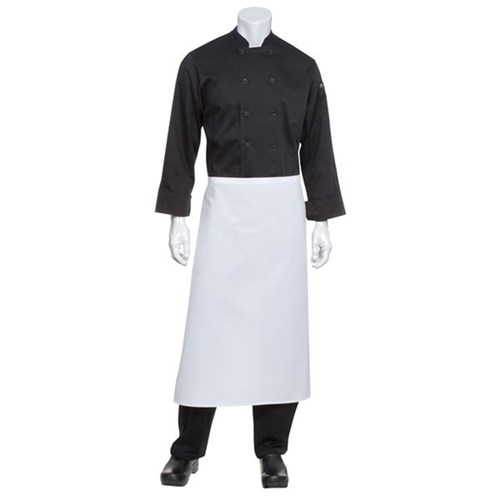 Bar Apron 3/4 Wht No Pocket Tie In Front 840X710mm