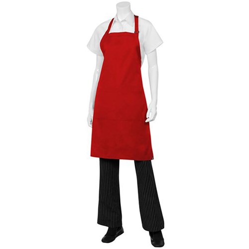 Butchers Bib Apron Red 860x610mm Chef Works