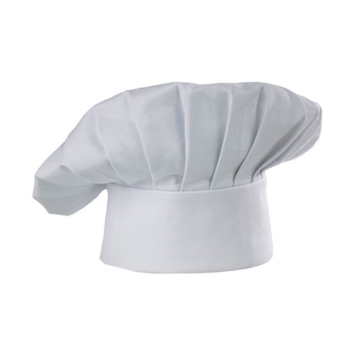 CHEF HAT VELCRO BACK WHT ONE SIZE