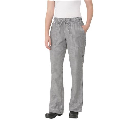 Lightweight Slim Fit Ladies Chef Pants Check Large 