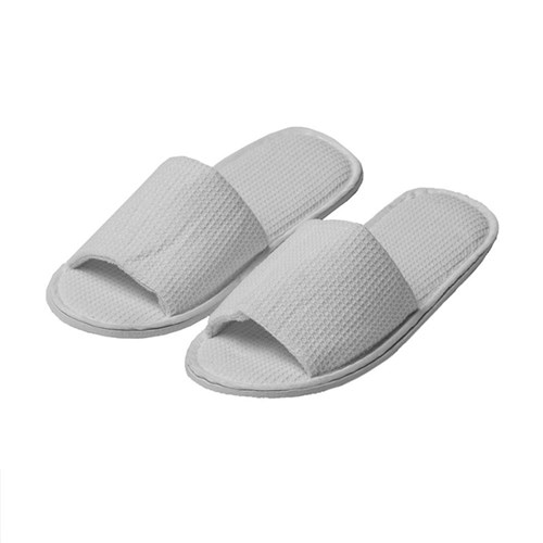 Compass Waffle Open Toe Slippers White