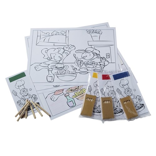 Kids Colouring Paper Cutlery Pouch 202x100mm